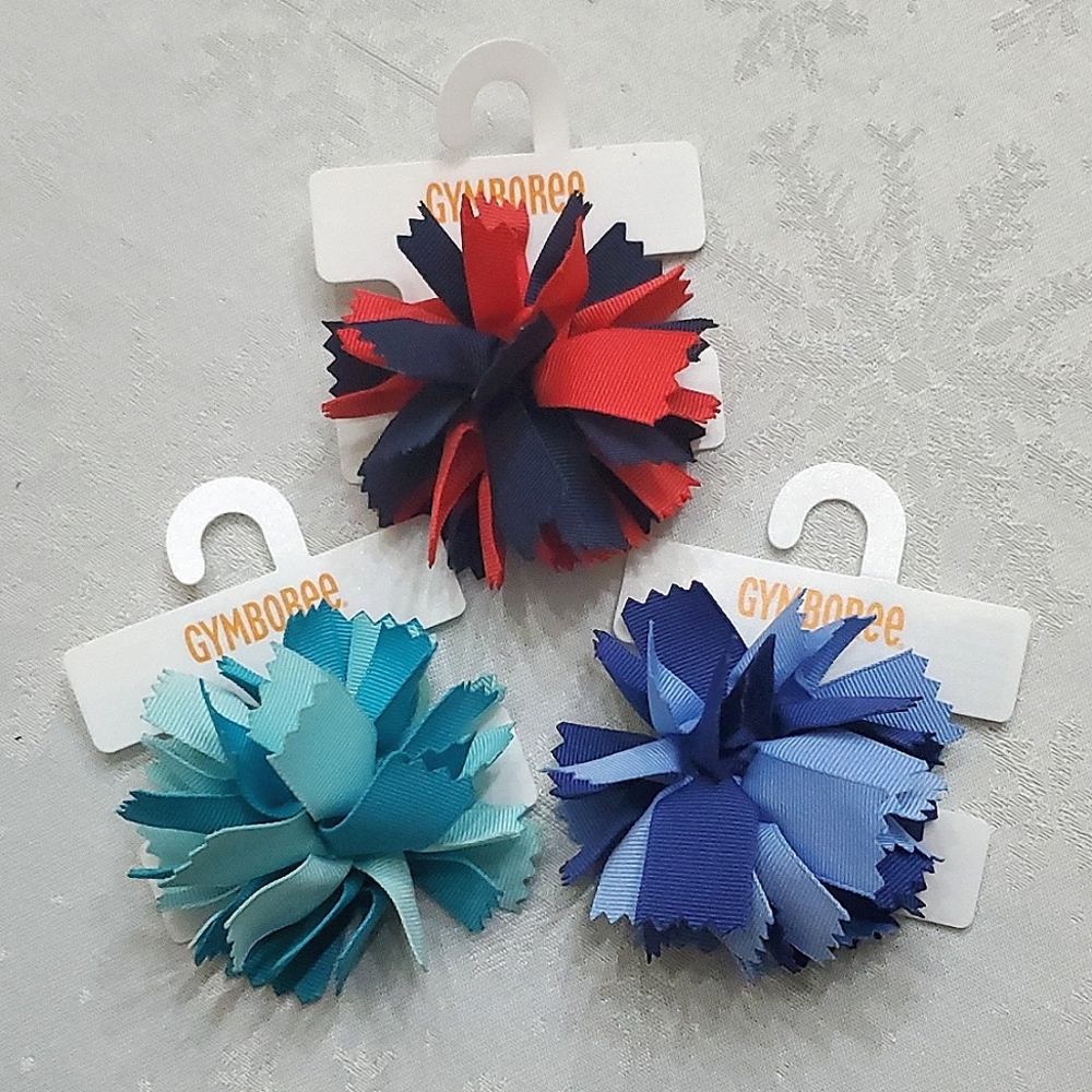 Gymboree Lot of (3) Multicolor Grosgrain Ribbon Pony Tail Holder